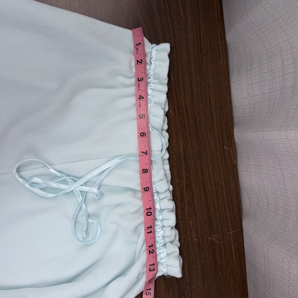 Jasmine Rose Pale Blue Fleece Bed Jacket Zip Front & Matching Lounge Pants Small - Picture 9 of 11